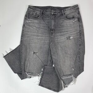 American Eagle Highest Rise Mom Black Gray Jeans Size 18 Regular